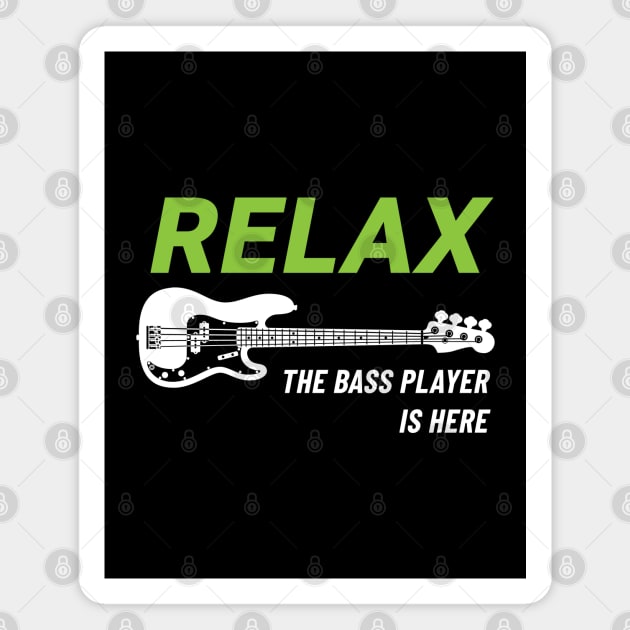 Relax The Bass Player Is Here P-Style Bass Guitar Dark Theme Magnet by nightsworthy